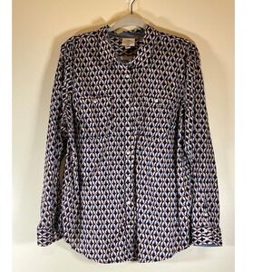 SOLD St John's Bay XL Button Down Shirt Bird Print Long Sleeve Casual Menswear